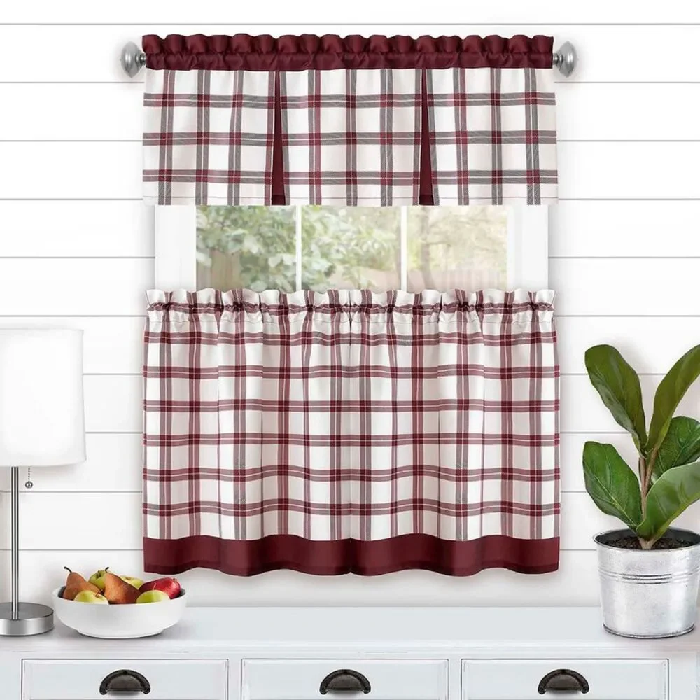 Achim Home Furnishing: Tate Windowpane Plaid Printed Tier & Valance Window